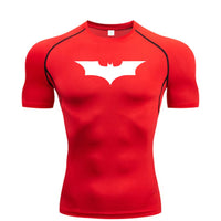 Bat Print Men's Compression Gym T-Shirt - Short Sleeve