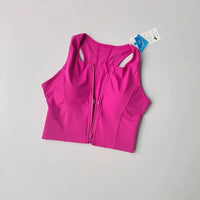 Front-Zip Shock-Absorbing Sports Bra Vest - Quick-Dry Nylon