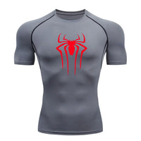 Superhero Print Men's Compression Rash Guard Tee - Quick-Dry