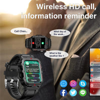 LAXASFIT Men's Outdoor Smartwatch - LED Flashlight & Health Monitor