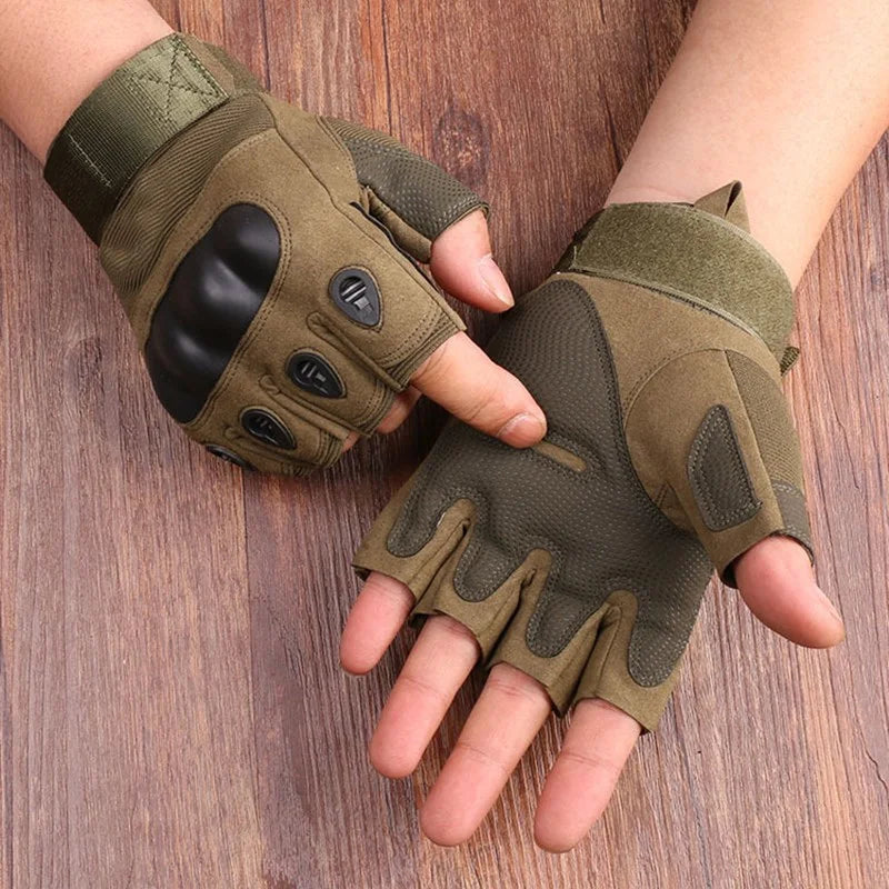 Nylon Half-Finger Tactical Sport Gloves - Combat & Outdoor Hunting