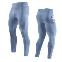 Men's Skinny Compression Gym Trousers - Dry-Fit Elastane