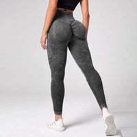 Tie-Dye Tummy Control Yoga Leggings - Seamless Ankle-Length