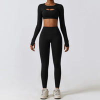 2-3 Piece Yoga Suit - Sports Bra, Crop Top & Gym Leggings