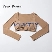 Long Sleeve Crop Workout Top - Breathable Anti-Pill Fabric