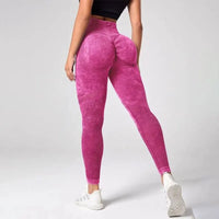 Tie-Dye Tummy Control Yoga Leggings - Seamless Ankle-Length