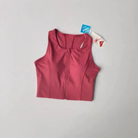 Front-Zip Shock-Absorbing Sports Bra Vest - Quick-Dry Nylon
