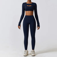 2-3 Piece Yoga Suit - Sports Bra, Crop Top & Gym Leggings