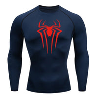 Spider Print Long-Sleeve Men's Compression Rash Guard