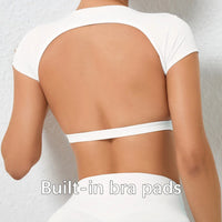 Hearuisavy Backless Breathable Crop Top - Anti-Pill Gym Shirt