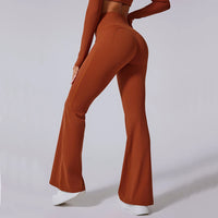 Wide-Leg Flared High-Waist Tummy Control Yoga Leggings