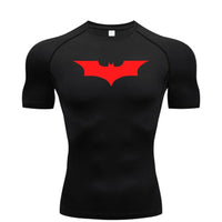 Bat Print Men's Compression Gym T-Shirt - Short Sleeve