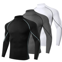 Men's Long-Sleeve Tight Compression Rash Guard - Bodybuilding