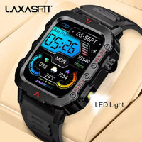 LAXASFIT Men's Outdoor Smartwatch - LED Flashlight & Health Monitor