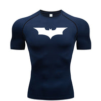 Bat Print Men's Compression Gym T-Shirt - Short Sleeve